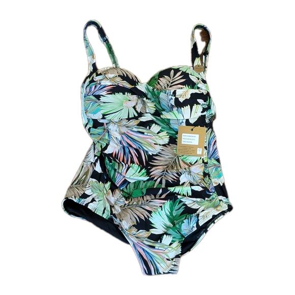 Nip Tuck Swimsuit Twistfront Kakadu Joanne Tummy Control 1 Piece Size 10 Floral - Picture 4 of 9